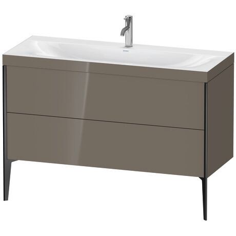 Duravit XViu 47" x 47" x 19" Two Drawer C-Bonded Floorstanding Vanity Kit With One Tap Hole, Flannel Gray (XV4712OB289C)