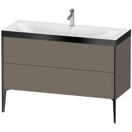 Duravit XViu 47" x 47" x 19" Two Drawer C-Bonded Floorstanding Vanity Kit With One Tap Hole, Flannel Gray (XV4712OB290P)