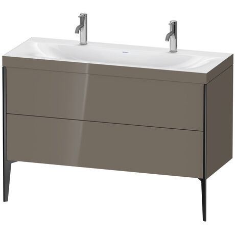 Duravit XViu 47" x 47" x 19" Two Drawer C-Bonded Floorstanding Vanity Kit With One Tap Hole, Flannel Gray (XV4713OB289C)