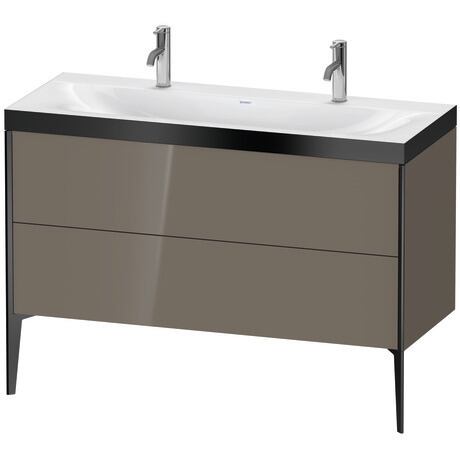 Duravit XViu 47" x 47" x 19" Two Drawer C-Bonded Floorstanding Vanity Kit With One Tap Hole, Flannel Gray (XV4713OB289P)