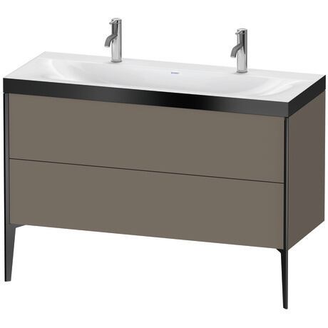 Duravit XViu 47" x 47" x 19" Two Drawer C-Bonded Floorstanding Vanity Kit With One Tap Hole, Flannel Gray (XV4713OB290P)