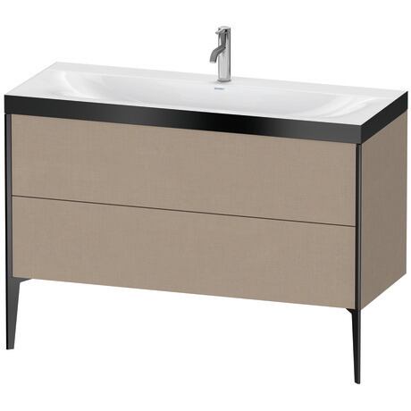 Duravit XViu 47" x 47" x 19" Two Drawer C-Bonded Floorstanding Vanity Kit With One Tap Hole, Linen (XV4712OB275P)