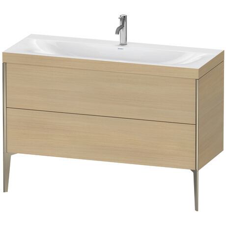 Duravit XViu 47" x 47" x 19" Two Drawer C-Bonded Floorstanding Vanity Kit With One Tap Hole, Mediterranean Oak (XV4712OB171C)