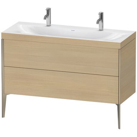 Duravit XViu 47" x 47" x 19" Two Drawer C-Bonded Floorstanding Vanity Kit With One Tap Hole, Mediterranean Oak (XV4713OB171C)