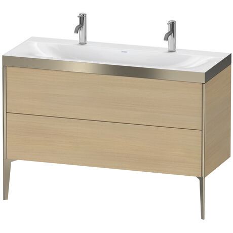 Duravit XViu 47" x 47" x 19" Two Drawer C-Bonded Floorstanding Vanity Kit With One Tap Hole, Mediterranean Oak (XV4713OB171P)