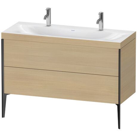 Duravit XViu 47" x 47" x 19" Two Drawer C-Bonded Floorstanding Vanity Kit With One Tap Hole, Mediterranean Oak (XV4713OB271C)