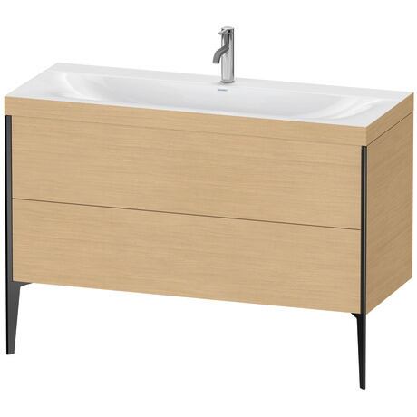 Duravit XViu 47" x 47" x 19" Two Drawer C-Bonded Floorstanding Vanity Kit With One Tap Hole, Natural Oak (XV4712OB230C)