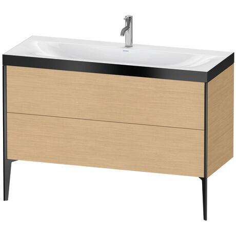 Duravit XViu 47" x 47" x 19" Two Drawer C-Bonded Floorstanding Vanity Kit With One Tap Hole, Natural Oak (XV4712OB230P)