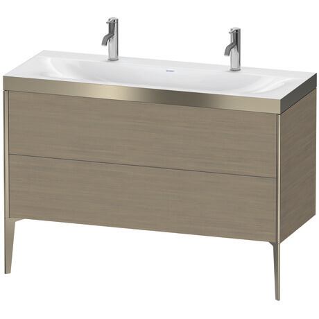 Duravit XViu 47" x 47" x 19" Two Drawer C-Bonded Floorstanding Vanity Kit With One Tap Hole, Oak Terra (XV4713OB135P)