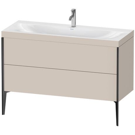 Duravit XViu 47" x 47" x 19" Two Drawer C-Bonded Floorstanding Vanity Kit With One Tap Hole, Taupe (XV4712OB291C)