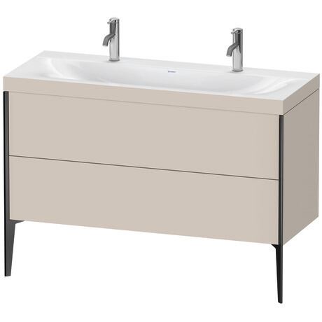 Duravit XViu 47" x 47" x 19" Two Drawer C-Bonded Floorstanding Vanity Kit With One Tap Hole, Taupe (XV4713OB291C)