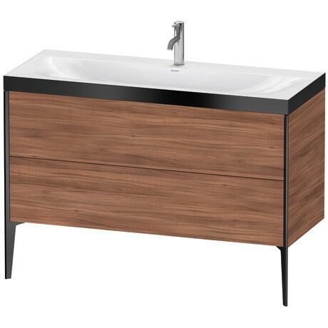 Duravit XViu 47" x 47" x 19" Two Drawer C-Bonded Floorstanding Vanity Kit With One Tap Hole, Walnut (XV4712OB279P)