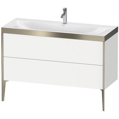 Duravit XViu 47" x 47" x 19" Two Drawer C-Bonded Floorstanding Vanity Kit With One Tap Hole, White (XV4712OB118P)