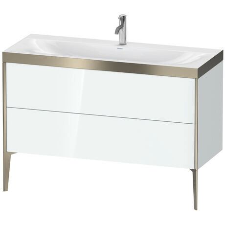 Duravit XViu 47" x 47" x 19" Two Drawer C-Bonded Floorstanding Vanity Kit With One Tap Hole, White (XV4712OB185P)