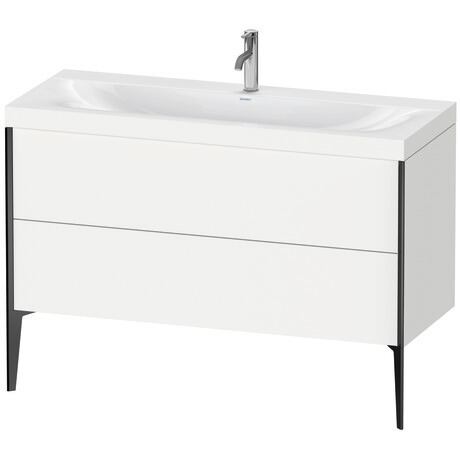 Duravit XViu 47" x 47" x 19" Two Drawer C-Bonded Floorstanding Vanity Kit With One Tap Hole, White (XV4712OB218C)