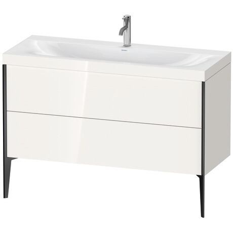 Duravit XViu 47" x 47" x 19" Two Drawer C-Bonded Floorstanding Vanity Kit With One Tap Hole, White (XV4712OB222C)