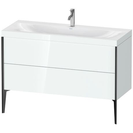Duravit XViu 47" x 47" x 19" Two Drawer C-Bonded Floorstanding Vanity Kit With One Tap Hole, White (XV4712OB285C)