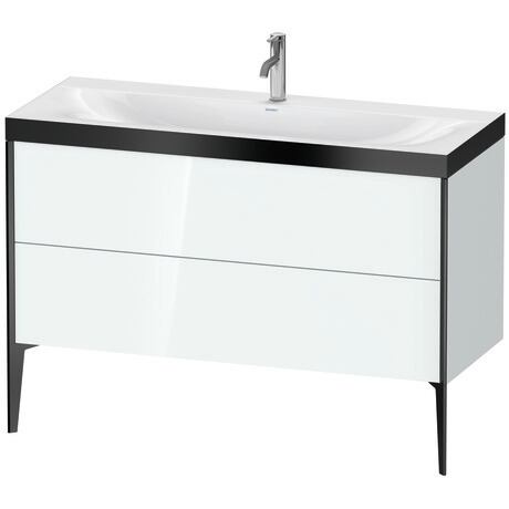 Duravit XViu 47" x 47" x 19" Two Drawer C-Bonded Floorstanding Vanity Kit With One Tap Hole, White (XV4712OB285P)