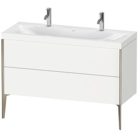 Duravit XViu 47" x 47" x 19" Two Drawer C-Bonded Floorstanding Vanity Kit With One Tap Hole, White (XV4713OB118P)