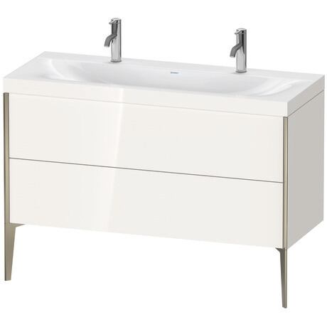 Duravit XViu 47" x 47" x 19" Two Drawer C-Bonded Floorstanding Vanity Kit With One Tap Hole, White (XV4713OB122C)