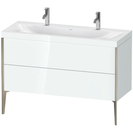 Duravit XViu 47" x 47" x 19" Two Drawer C-Bonded Floorstanding Vanity Kit With One Tap Hole, White (XV4713OB185C)