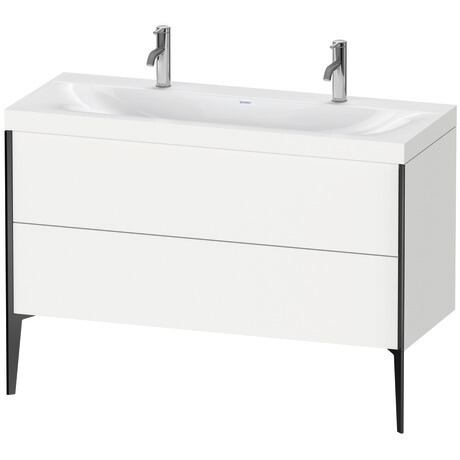 Duravit XViu 47" x 47" x 19" Two Drawer C-Bonded Floorstanding Vanity Kit With One Tap Hole, White (XV4713OB218C)
