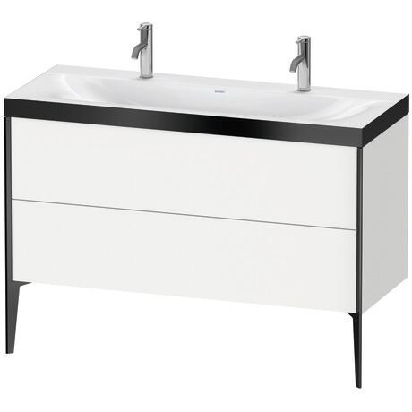Duravit XViu 47" x 47" x 19" Two Drawer C-Bonded Floorstanding Vanity Kit With One Tap Hole, White (XV4713OB218P)