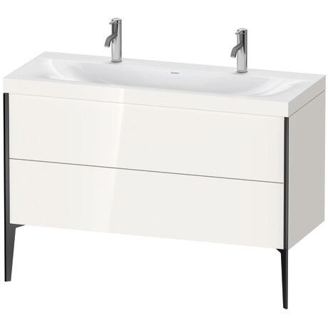 Duravit XViu 47" x 47" x 19" Two Drawer C-Bonded Floorstanding Vanity Kit With One Tap Hole, White (XV4713OB222C)