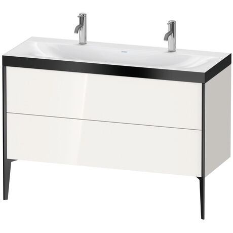 Duravit XViu 47" x 47" x 19" Two Drawer C-Bonded Floorstanding Vanity Kit With One Tap Hole, White (XV4713OB222P)