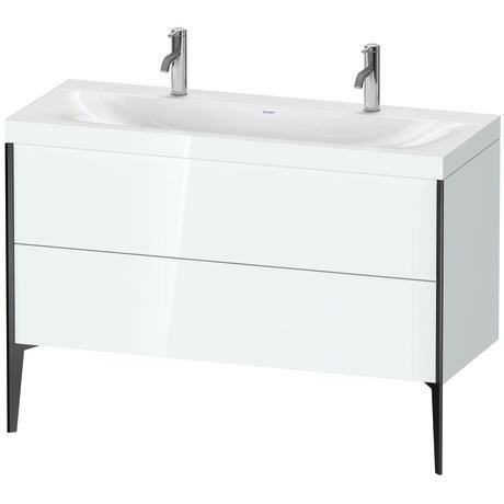 Duravit XViu 47" x 47" x 19" Two Drawer C-Bonded Floorstanding Vanity Kit With One Tap Hole, White (XV4713OB285C)