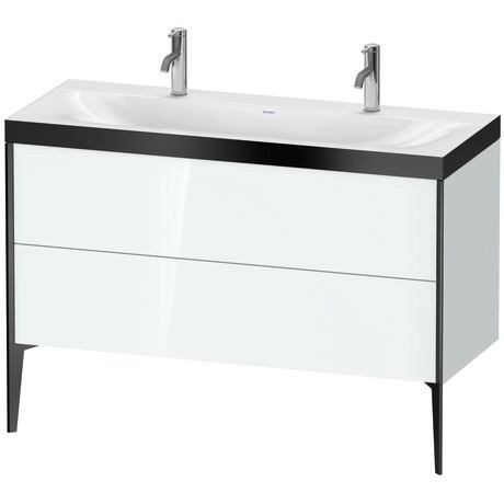 Duravit XViu 47" x 47" x 19" Two Drawer C-Bonded Floorstanding Vanity Kit With One Tap Hole, White (XV4713OB285P)