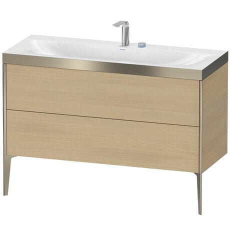 Duravit XViu 47" x 47" x 19" Two Drawer C-Bonded Floorstanding Vanity Kit With Two Tap Holes, Mediterranean Oak (XV4712EB171P)