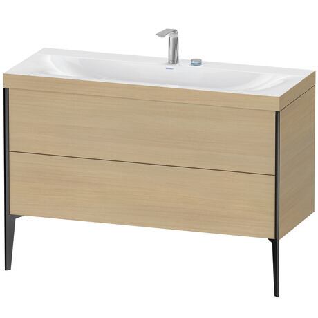 Duravit XViu 47" x 47" x 19" Two Drawer C-Bonded Floorstanding Vanity Kit With Two Tap Holes, Mediterranean Oak (XV4712EB271C)