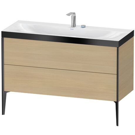 Duravit XViu 47" x 47" x 19" Two Drawer C-Bonded Floorstanding Vanity Kit With Two Tap Holes, Mediterranean Oak (XV4712EB271P)