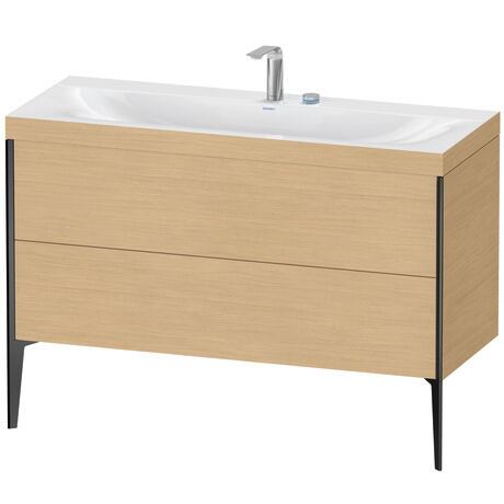 Duravit XViu 47" x 47" x 19" Two Drawer C-Bonded Floorstanding Vanity Kit With Two Tap Holes, Natural Oak (XV4712EB230C)