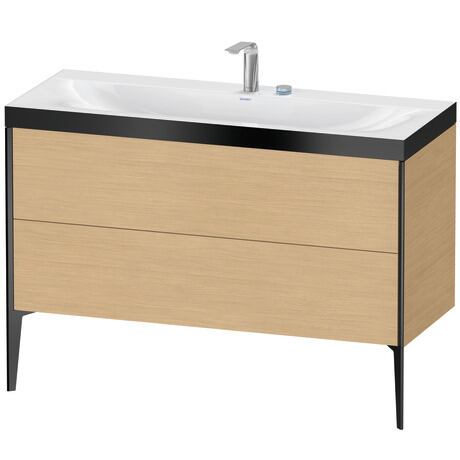 Duravit XViu 47" x 47" x 19" Two Drawer C-Bonded Floorstanding Vanity Kit With Two Tap Holes, Natural Oak (XV4712EB230P)