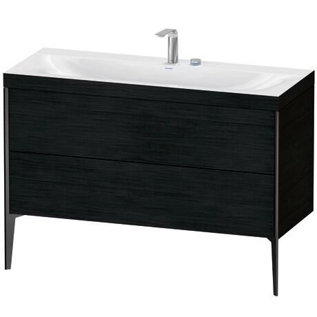 Duravit XViu 47" x 47" x 19" Two Drawer C-Bonded Floorstanding Vanity Kit With Two Tap Holes, Oak Black (XV4712EB216C)