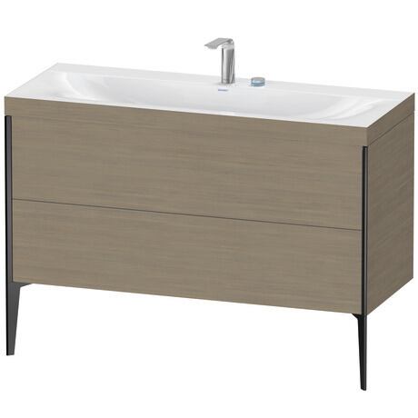 Duravit XViu 47" x 47" x 19" Two Drawer C-Bonded Floorstanding Vanity Kit With Two Tap Holes, Oak Terra (XV4712EB235C)