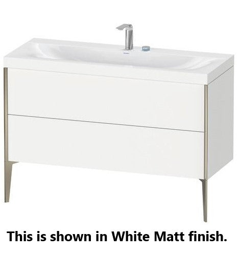 Duravit XViu 47" x 47" x 19" Two Drawer C-Bonded Floorstanding Vanity Kit With Two Tap Holes, Pine Terra (XV4712EB151C)