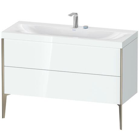 Duravit XViu 47" x 47" x 19" Two Drawer C-Bonded Floorstanding Vanity Kit With Two Tap Holes, White (XV4712EB185C)