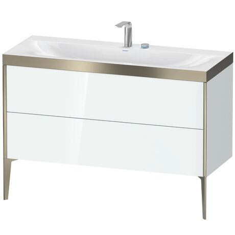 Duravit XViu 47" x 47" x 19" Two Drawer C-Bonded Floorstanding Vanity Kit With Two Tap Holes, White (XV4712EB185P)