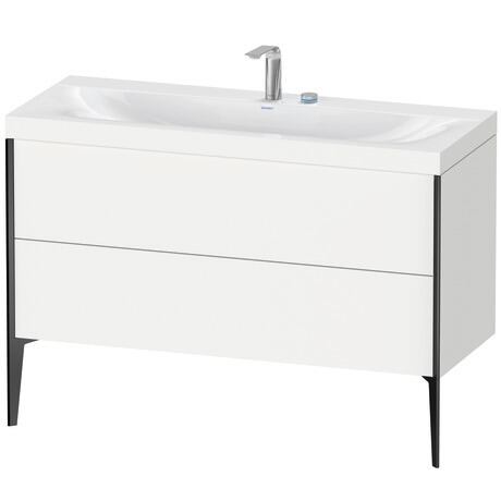 Duravit XViu 47" x 47" x 19" Two Drawer C-Bonded Floorstanding Vanity Kit With Two Tap Holes, White (XV4712EB218C)