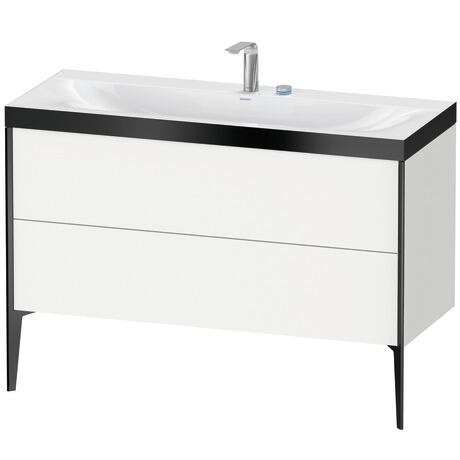 Duravit XViu 47" x 47" x 19" Two Drawer C-Bonded Floorstanding Vanity Kit With Two Tap Holes, White (XV4712EB218P)