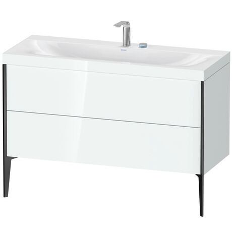 Duravit XViu 47" x 47" x 19" Two Drawer C-Bonded Floorstanding Vanity Kit With Two Tap Holes, White (XV4712EB285C)