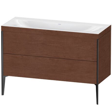 Duravit XViu 47" x 47" x 19" Two Drawer C-Bonded Floorstanding Vanity Kit Without Tap Hole, American Walnut (XV4712NB213C)