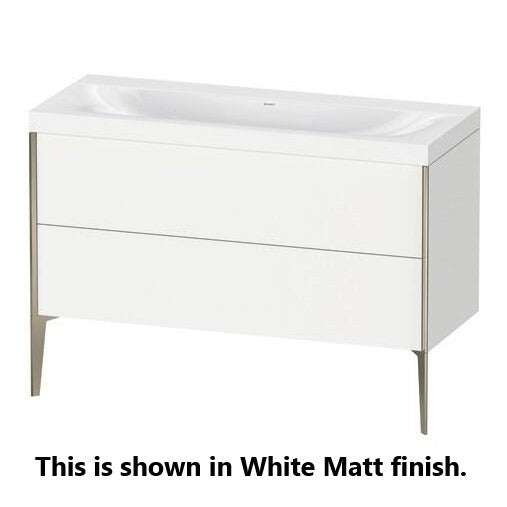 Duravit XViu 47" x 47" x 19" Two Drawer C-Bonded Floorstanding Vanity Kit Without Tap Hole, Chestnut Dark (XV4712NB253C)