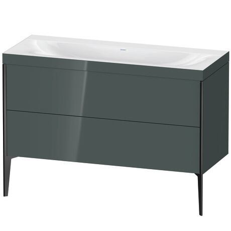 Duravit XViu 47" x 47" x 19" Two Drawer C-Bonded Floorstanding Vanity Kit Without Tap Hole, Dolomite Gray (XV4712NB238C)