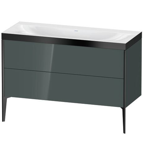 Duravit XViu 47" x 47" x 19" Two Drawer C-Bonded Floorstanding Vanity Kit Without Tap Hole, Dolomite Gray (XV4712NB238P)
