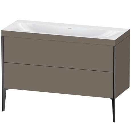 Duravit XViu 47" x 47" x 19" Two Drawer C-Bonded Floorstanding Vanity Kit Without Tap Hole, Flannel Gray (XV4712NB290C)
