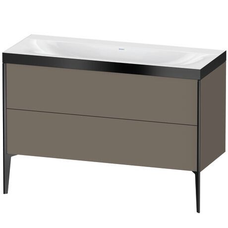 Duravit XViu 47" x 47" x 19" Two Drawer C-Bonded Floorstanding Vanity Kit Without Tap Hole, Flannel Gray (XV4712NB290P)